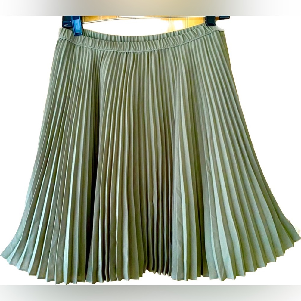 Banana Republic Pleated Olive Green Skirt